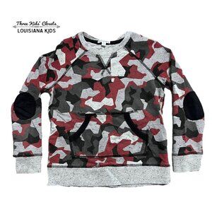 Art & Eden Sz 5 Red Black Grey Camouflage Sweatshirt